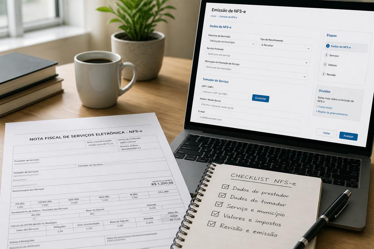 NFS-e 2026: como emitir nota de serviço e organizar o checklist mensal
