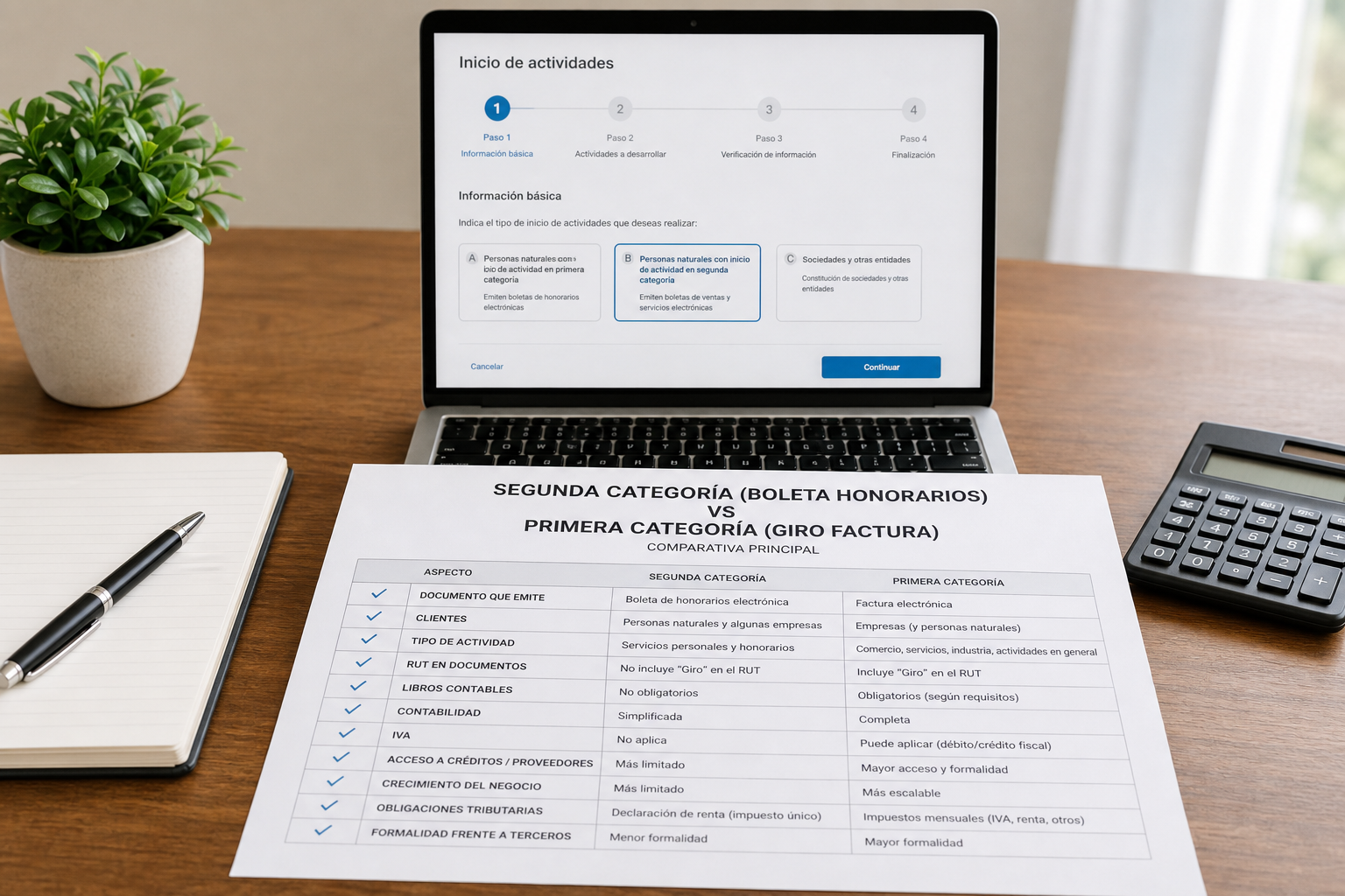 Segunda versus primera categoría: qué le conviene a un freelancer en Chile 2026