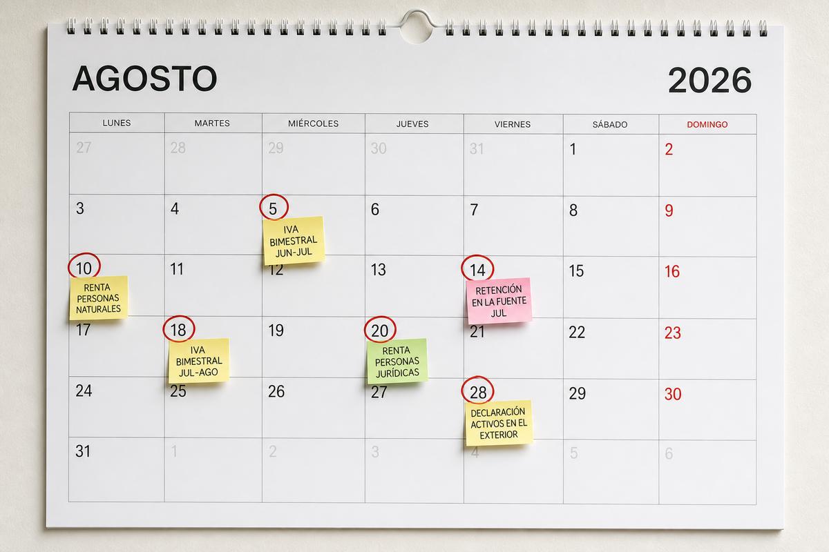 Calendario tributario DIAN Colombia 2026 para pymes: IVA, renta y retenciones