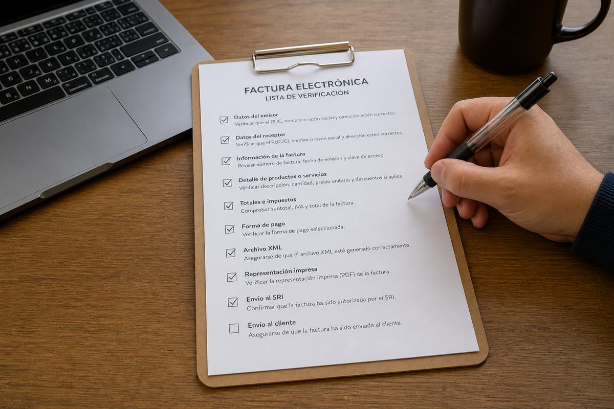 Factura electrónica SRI 2026: checklist de cumplimiento mensual