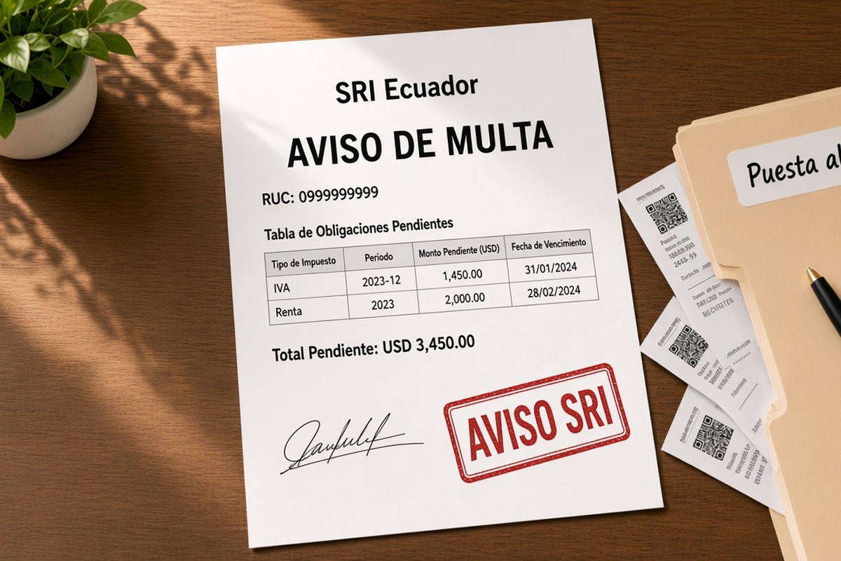 Qué hacer si recibes un aviso o multa del SRI por atrasos fiscales