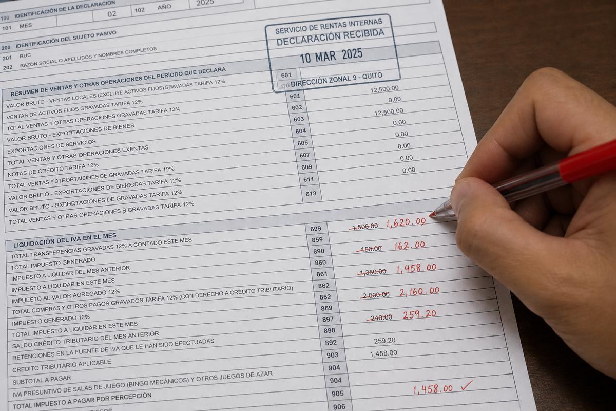 Rectificativa declaración SRI 2026: cómo corregir IVA y renta sin duplicar envíos