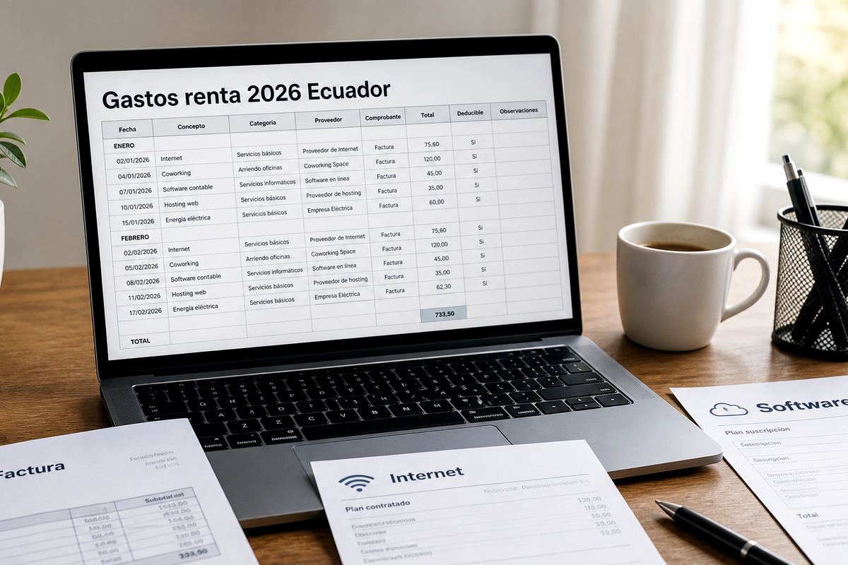 Cómo deducir gastos de internet como freelancer en Ecuador 2026