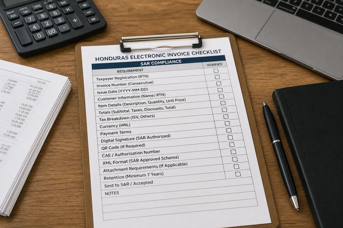 Factura electrónica SAR Honduras 2026: checklist de cumplimiento mensual