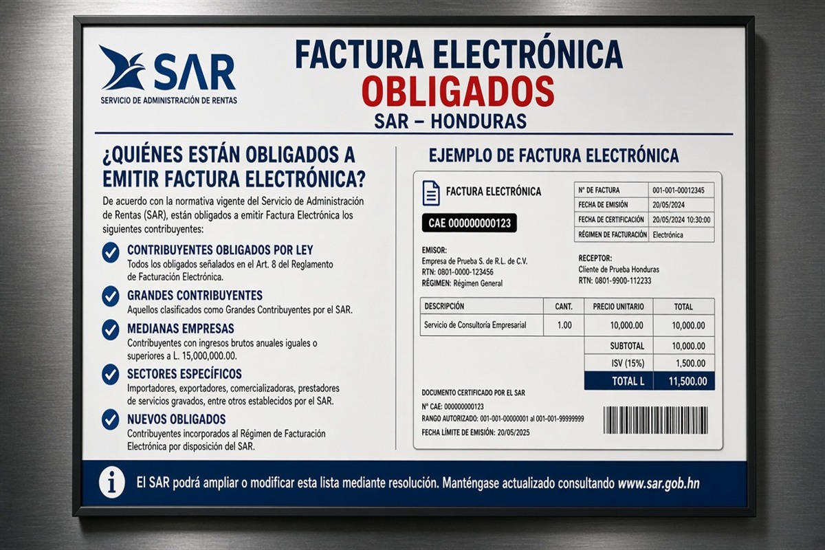 Factura electrónica obligados SAR Honduras 2026: habilitar sin frenar ventas