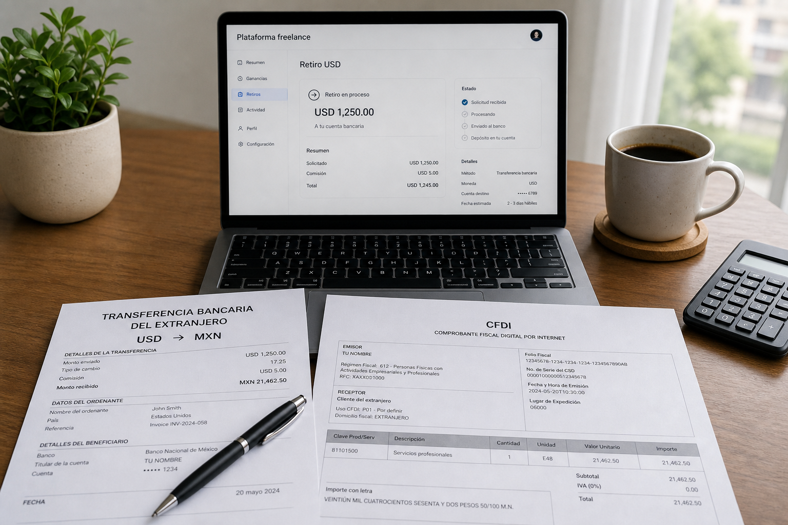 Impuestos si cobras por Upwork, PayPal o Wise: freelancer México 2026