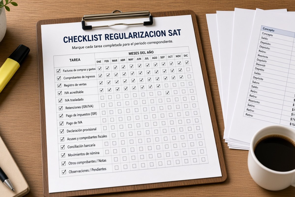 Checklist para regularizar impuestos atrasados ante el SAT