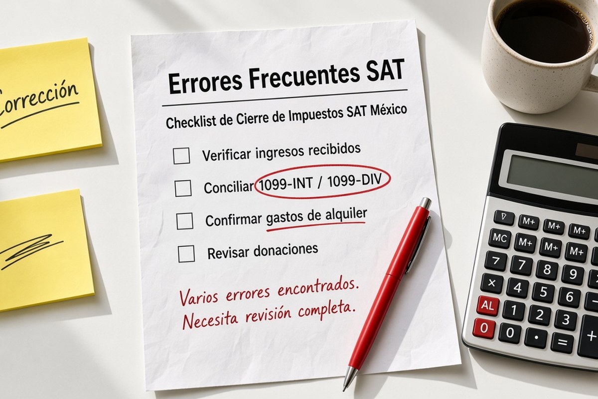 Errores que retrasan el cierre fiscal del año ante el SAT