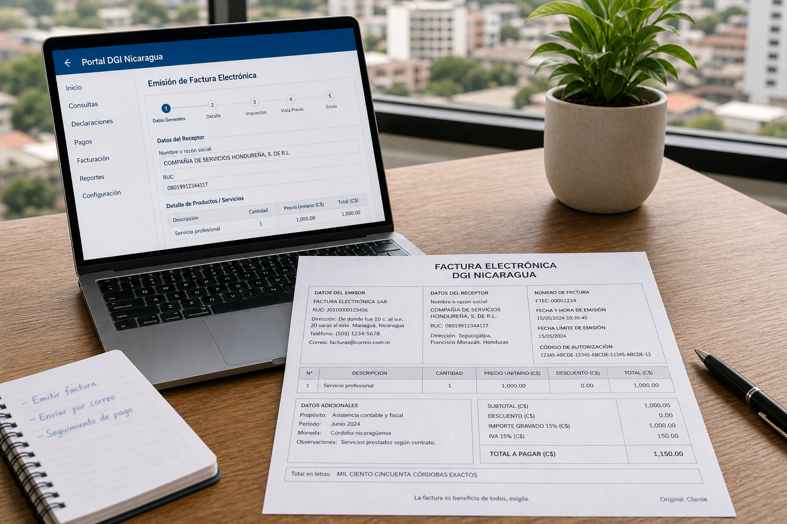 Cómo facturar como freelancer en Nicaragua 2026 (RUC, portal DGI y factura electrónica)