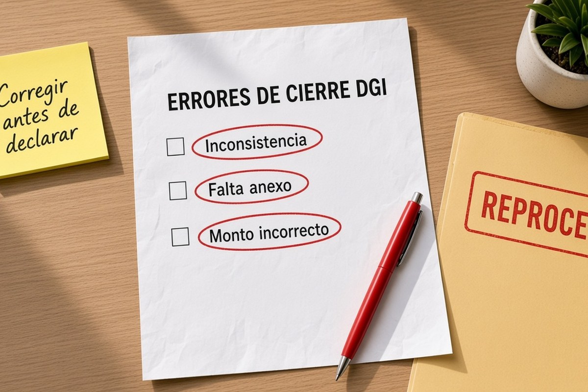 Errores que retrasan el cierre fiscal del año ante la DGI