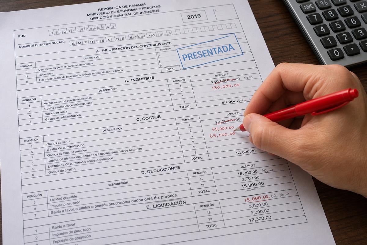Rectificación de declaración DGI Panamá 2026