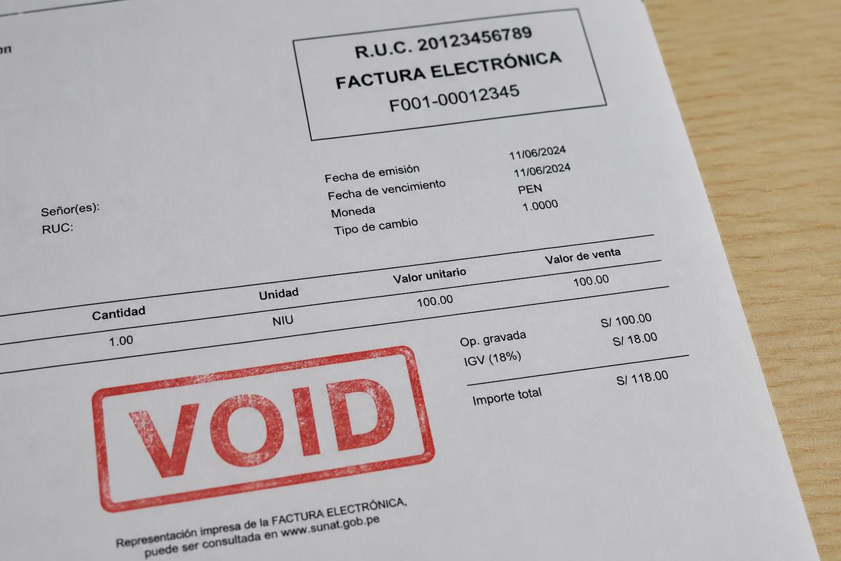 Anular o dar de baja un comprobante de pago electrónico SUNAT 2026