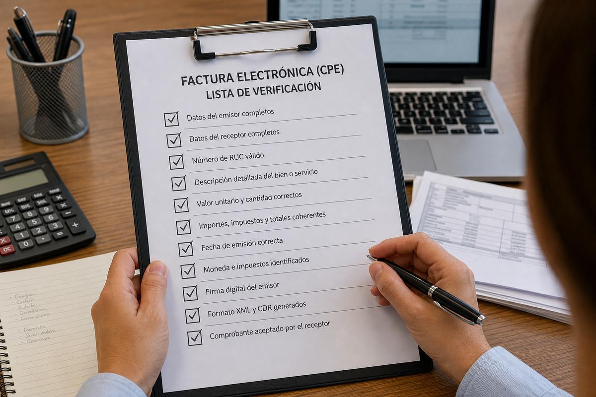 Factura electrónica SUNAT 2026: checklist de cumplimiento mensual CPE
