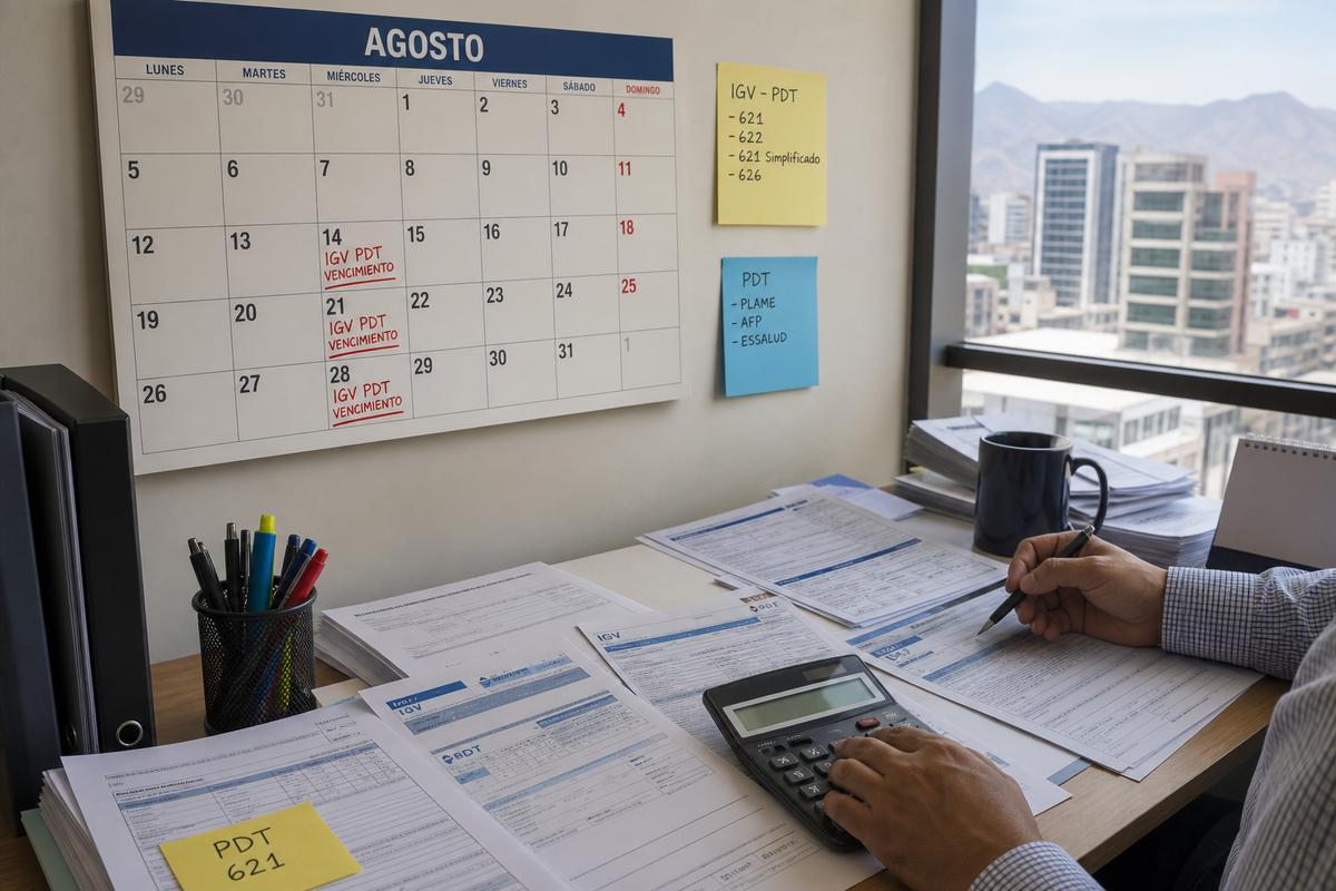 Obligaciones tributarias agosto 2026 SUNAT Perú: calendario pymes