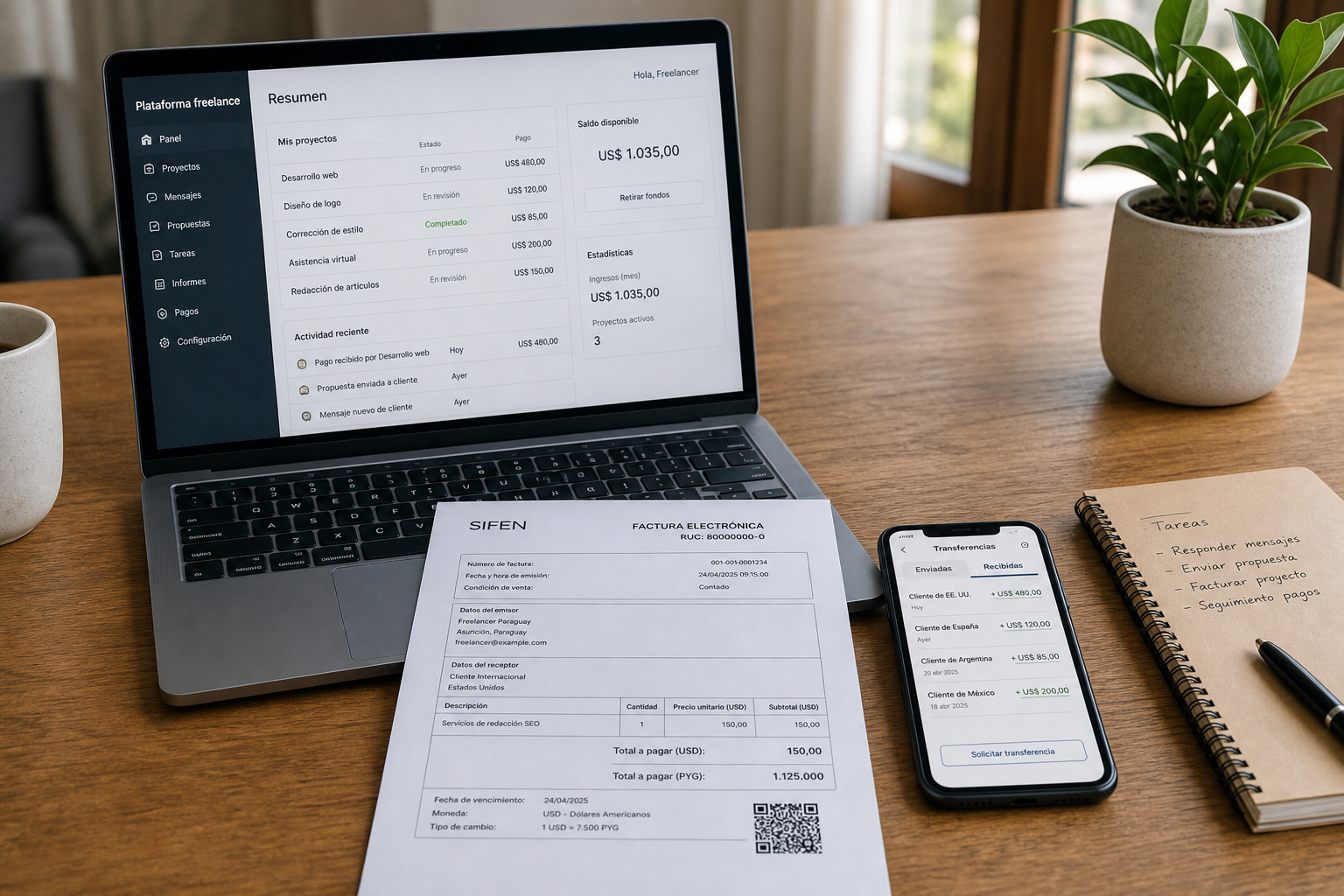Impuestos Upwork, PayPal y Wise para freelancers en Paraguay 2026