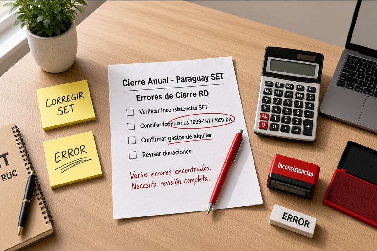 Errores que retrasan el cierre fiscal del año ante la DNIT
