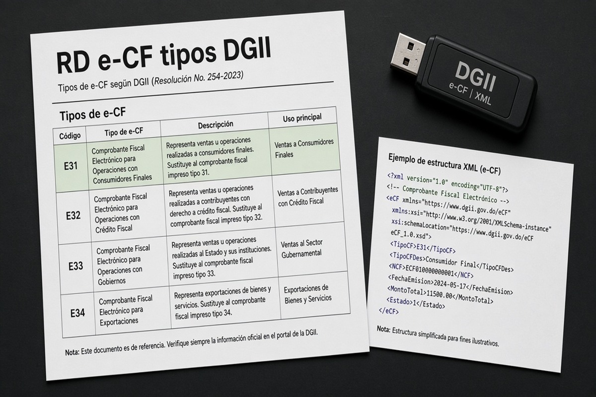 Tipos de e-CF DGII 2026: mapa operativo de comprobantes electrónicos