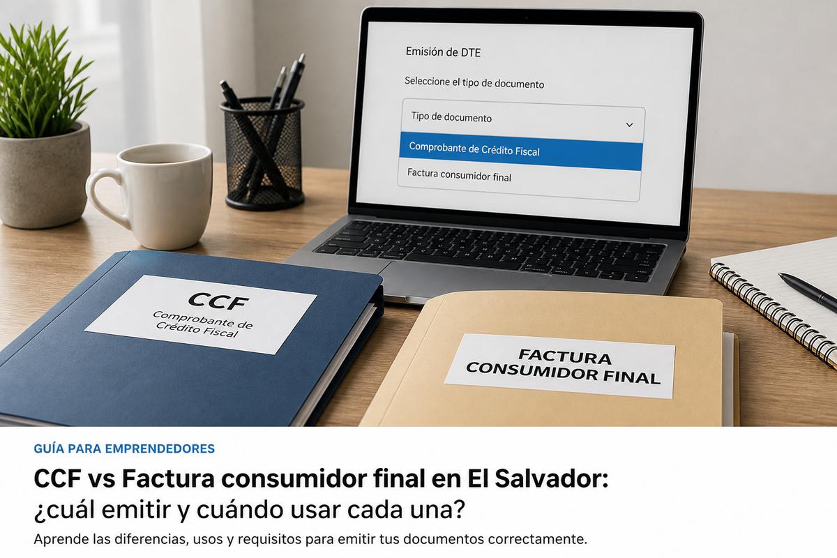 CCF vs factura a consumidor final DTE 2026: cuándo usar cada una