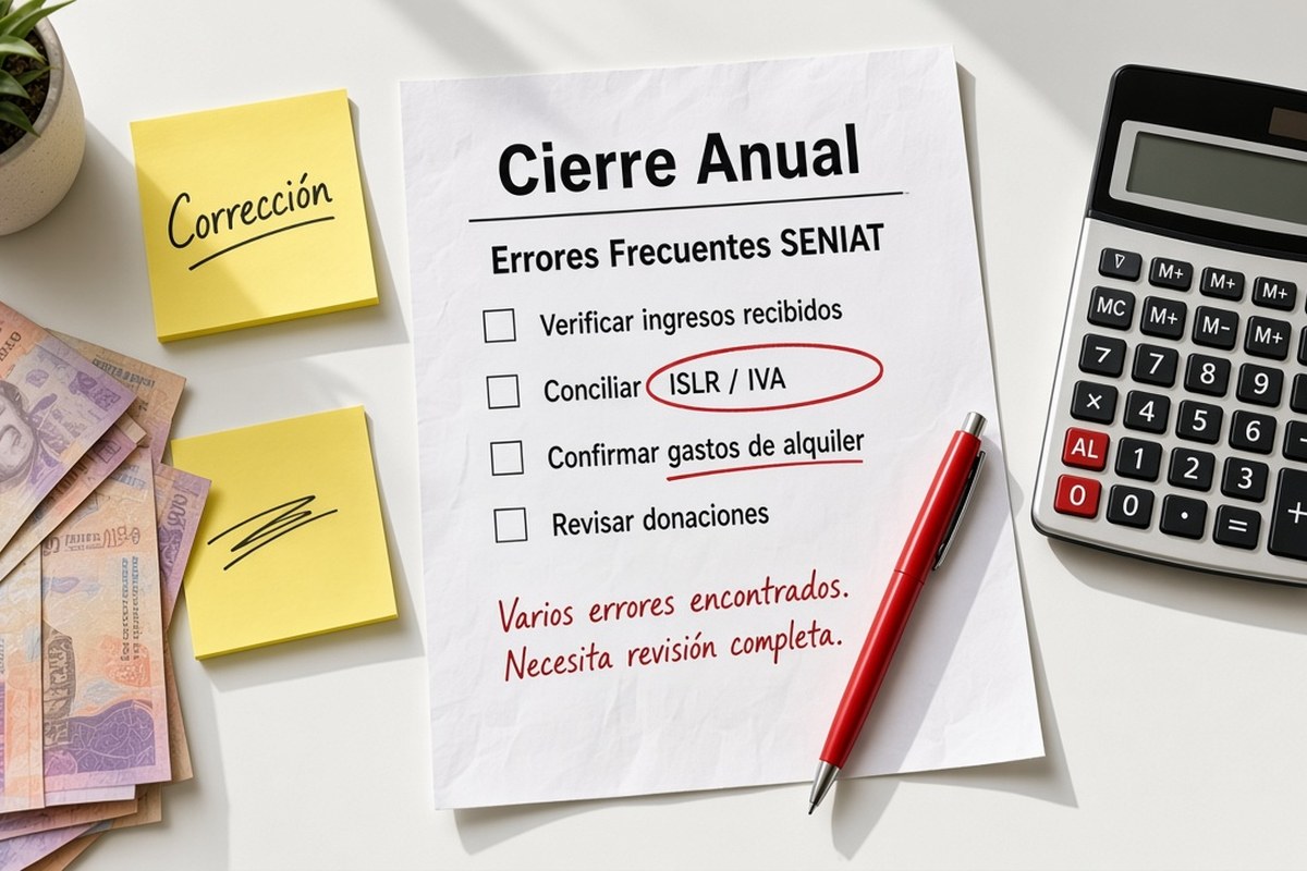 Errores que retrasan el cierre fiscal del año ante el SENIAT